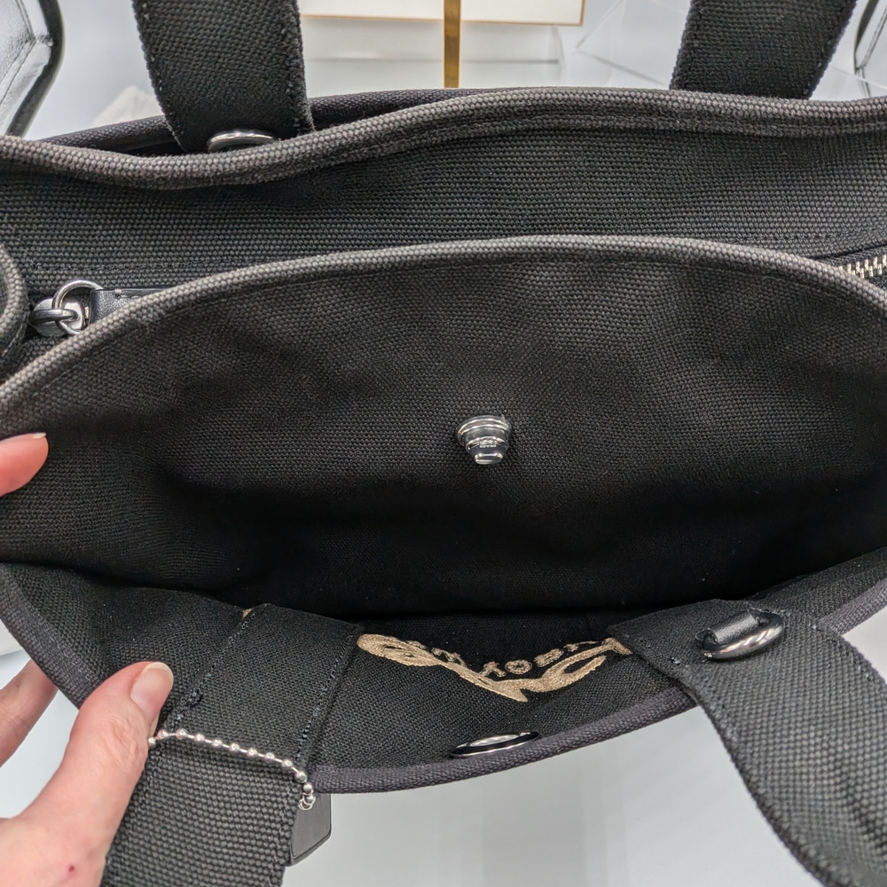 Coach Black and Gold Canvas Tote - Picture 10 of 16